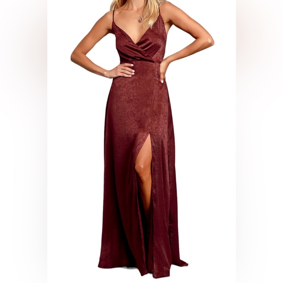 Lulus | Dresses | Lulus Constantine Burgundy Satin Maxi Dress Size Xs Nwt | Poshmark Lulus | Dresses | Lulus Constantine Burgundy Satin Maxi Dress Size Xs Nwt | Poshmark